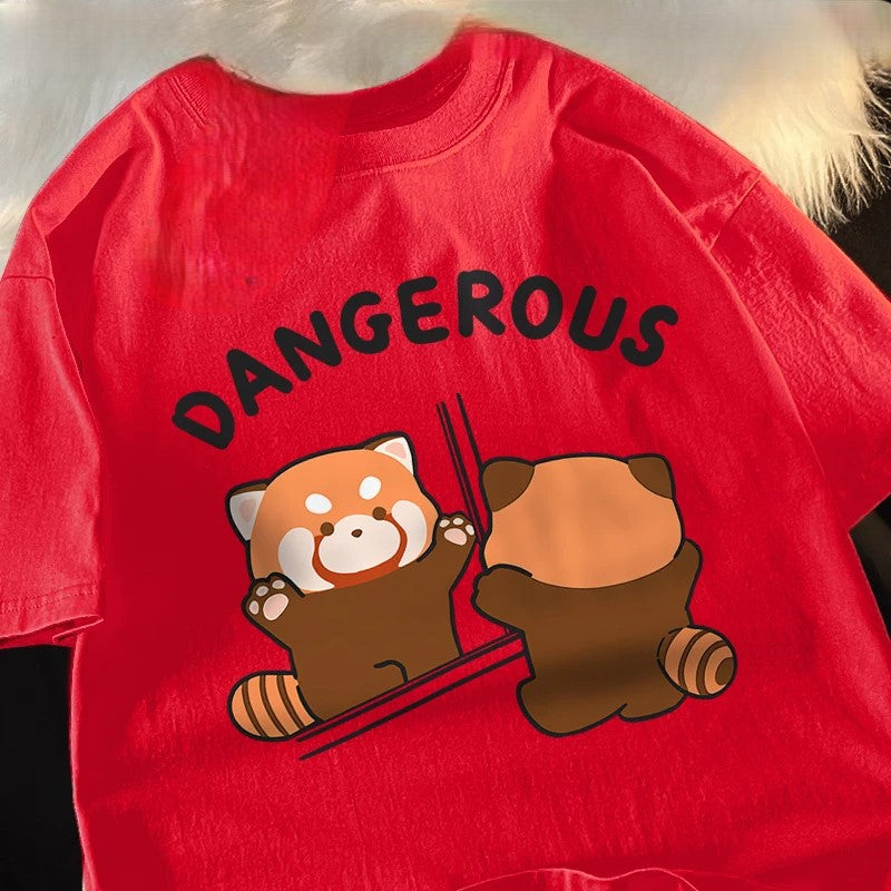 Dangerous Raccoon Looking In The Mirror T-Shirt - Image 4
