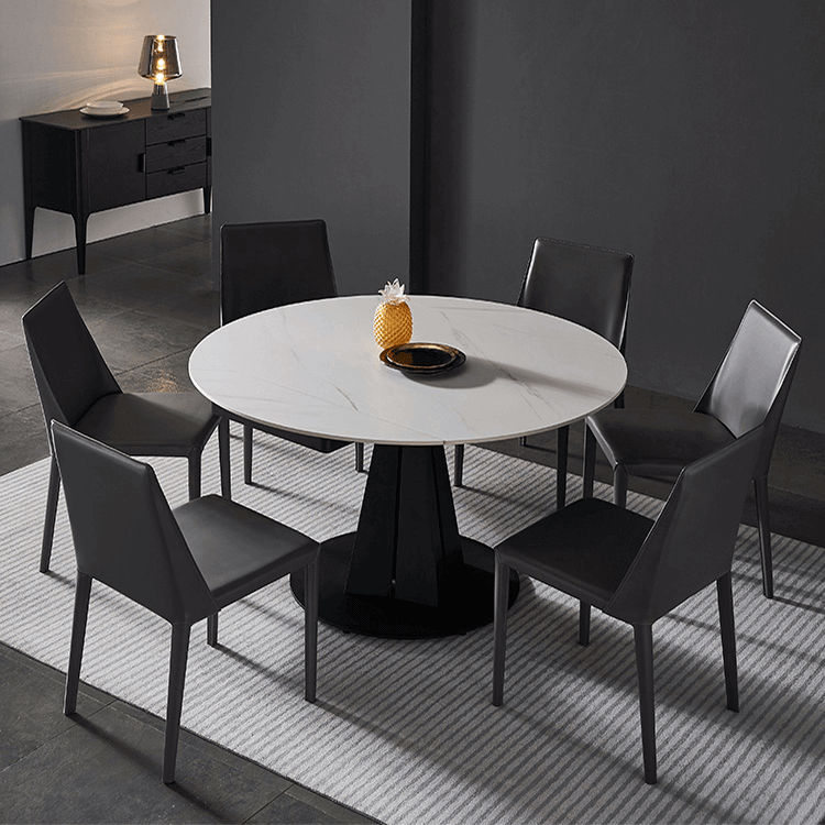 Luxury Extendable Oval Marble Rock Plate Modern Table - Image 6
