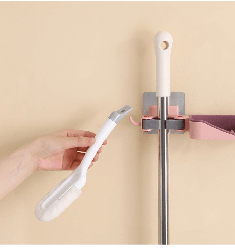3in1 Wall-Mounted Soap Mop Rack Holder - Image 1