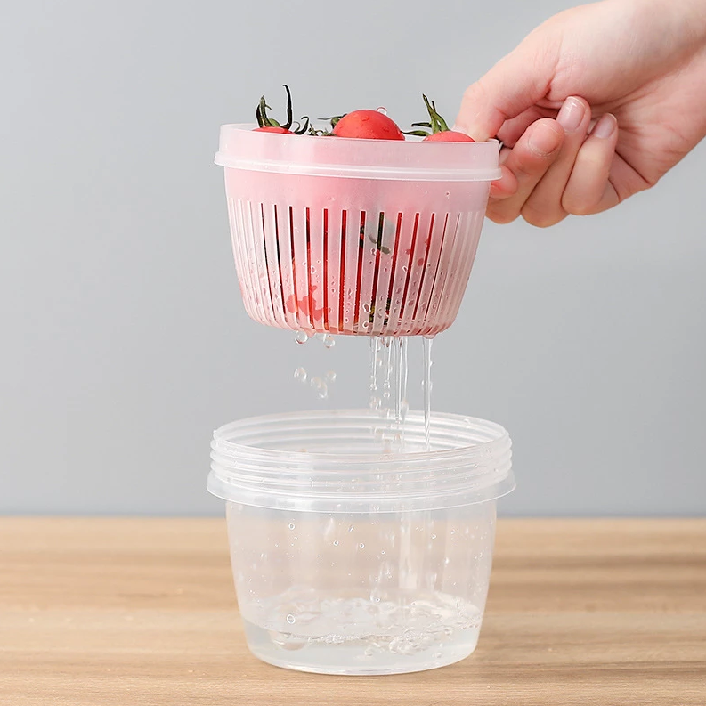 Vegetable Fresh-Keeping Drainer Mini Container - Image 1