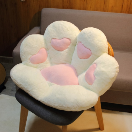 Colorful Cat Paw Plush Seat Cushion