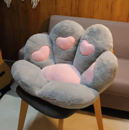 Colorful Cat Paw Plush Seat Cushion