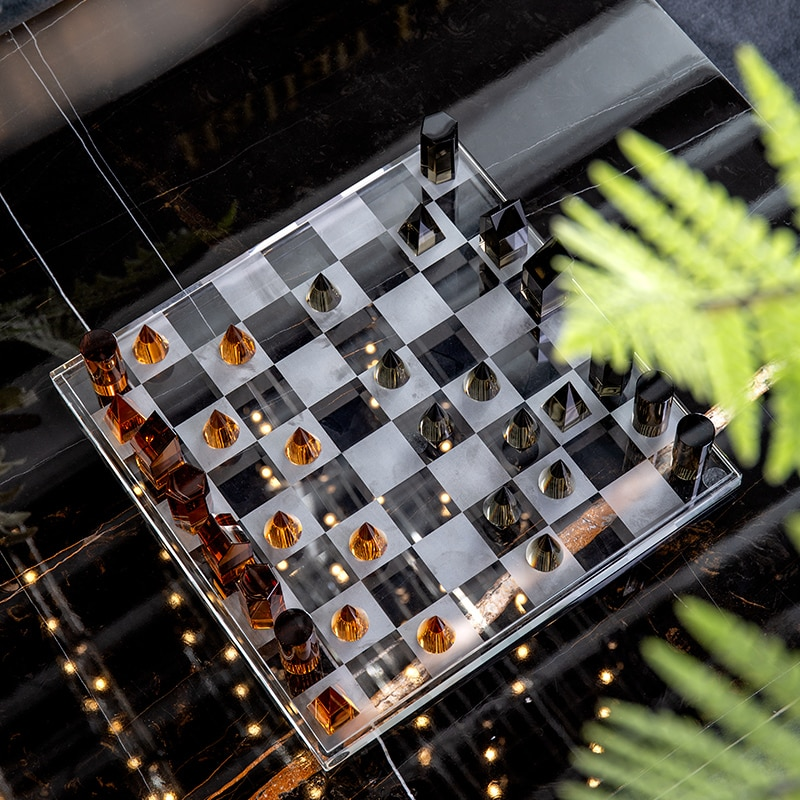 Modern Geometric Crystal Chess Board - Image 1