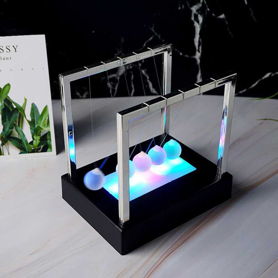 Newtons Cradle Led Colorful Science Toy - Image 0