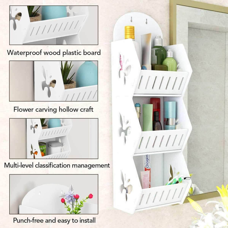 Wall Mounted No-Drill Shelf Storage Organizer - Image 2