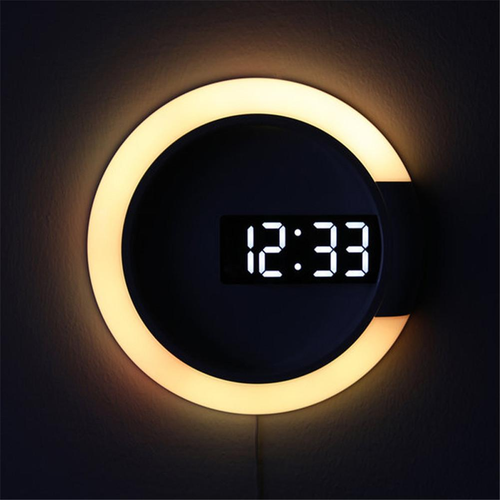 LED Ring Lamp Wall Clock - Image 0