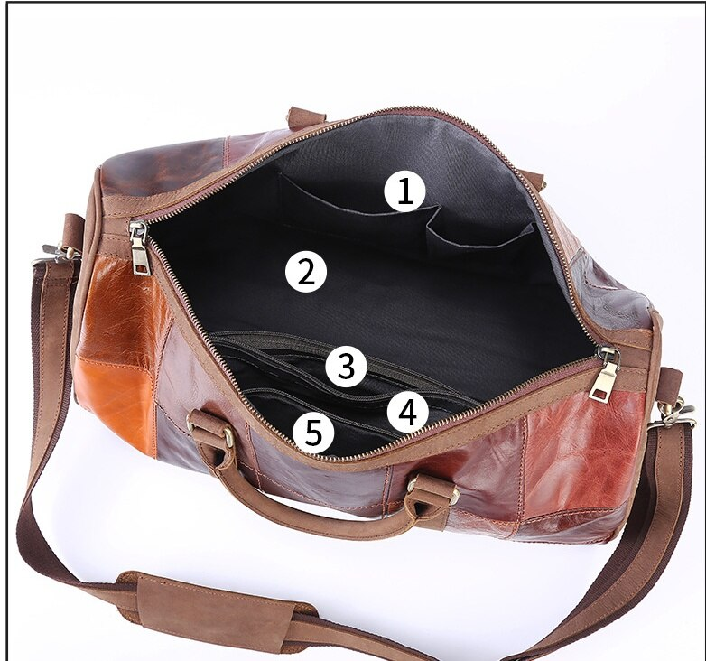 Genuine Leather Vintage High Capacity Travel Bag - Image 2