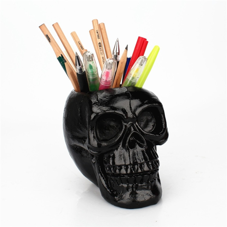 Resin Black Skull Makeup Organizer - Image 5
