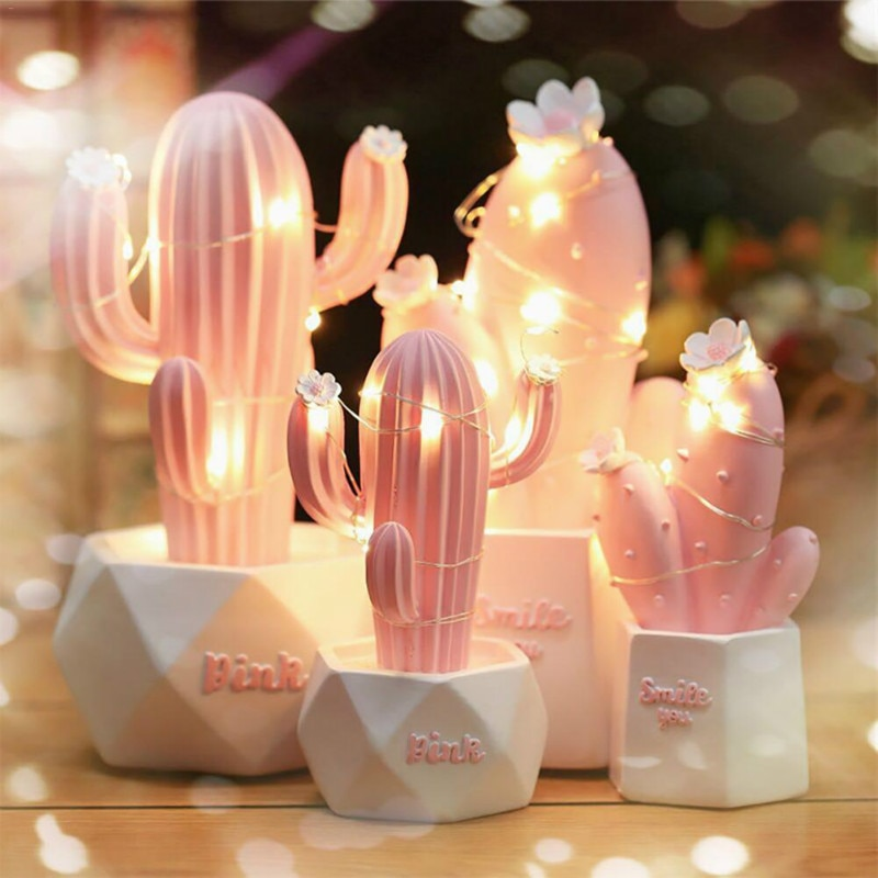 Colorful Cactus LED Table Night Lamp