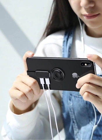 Ring Holder 2 in 1 For iPhone Aux Cable Converter - Image 1