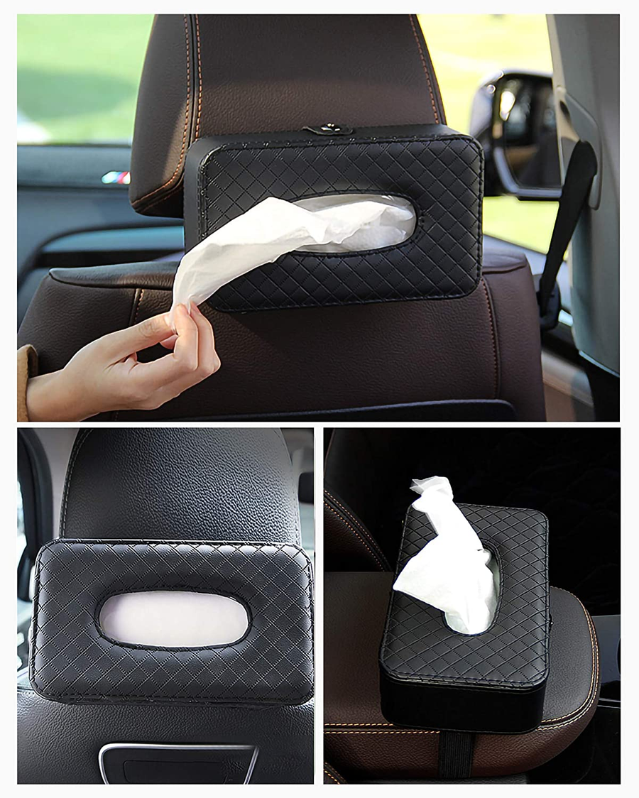 Luxury Leather Hanging Car Tissue Box - Image 2