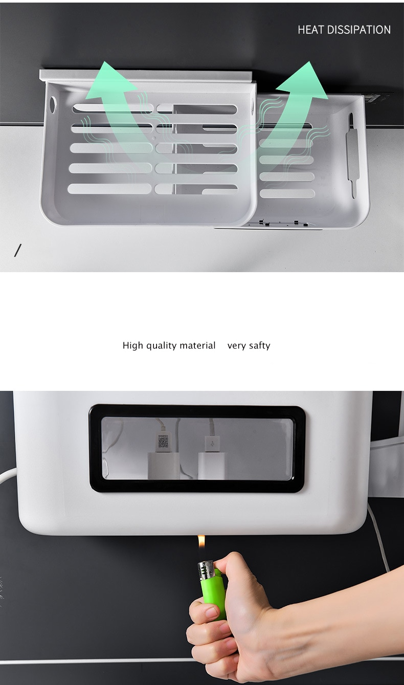 Wall-Mounted Wifi Cable Socket Storage Organizer Box - Image 8