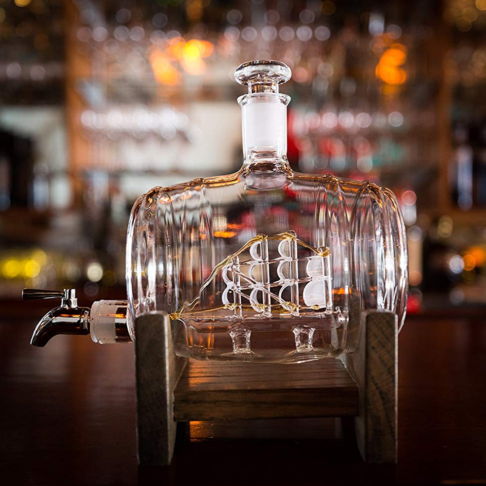 Creative Barrel Ship Whiskey Decanter