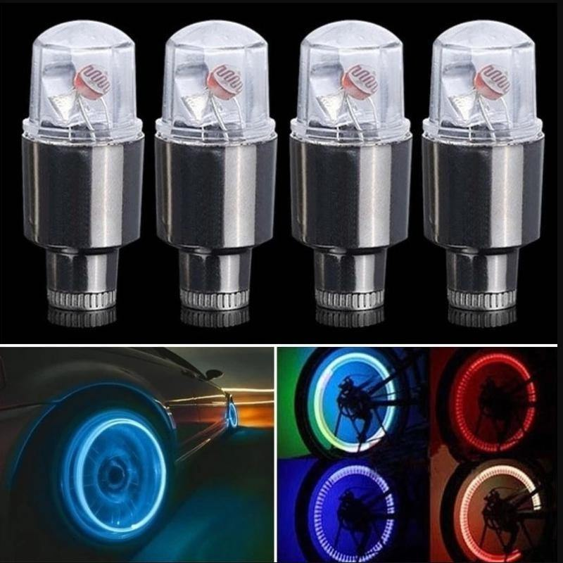 2pcs Car Bike Tire Valve Cap Lights