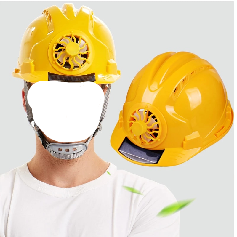 Solar Power Cooling Fan Safety Helmet - Image 0