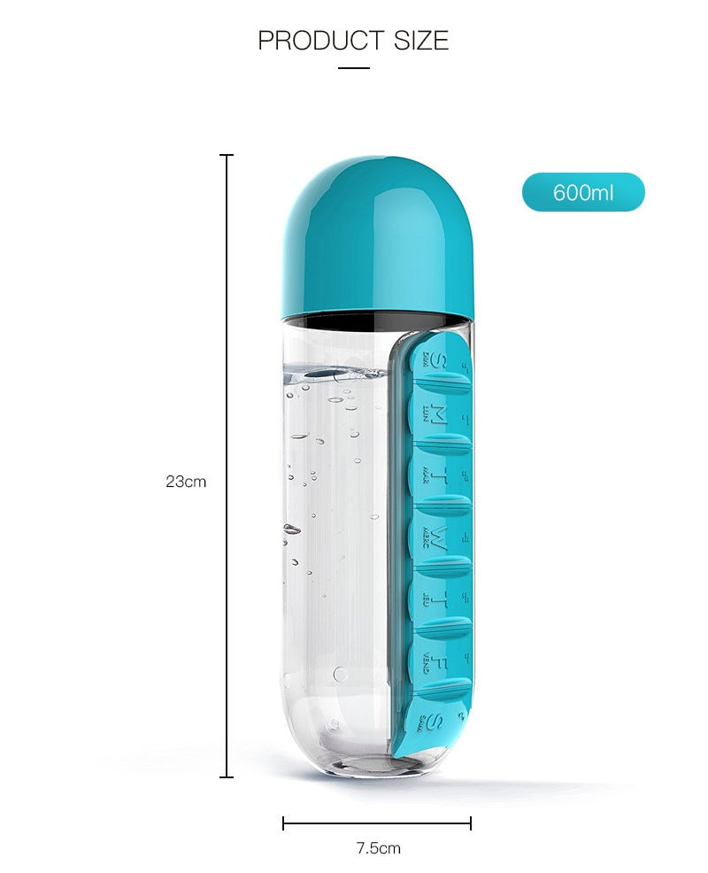 Water Bottle Daily Pill Organizer - Image 2