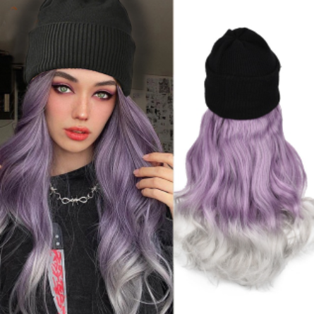 Knitted Long Hair Wig Beanie - Image 21