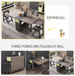 Foldable Elegant Rectangle Dining Table Set