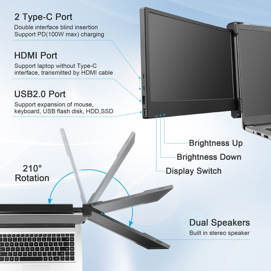 Smart Portable Laptop Monitor Extender - Image 2
