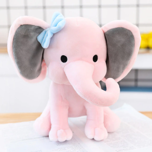 Cute Plush Grey Elephant Pillow Dolls for Baby