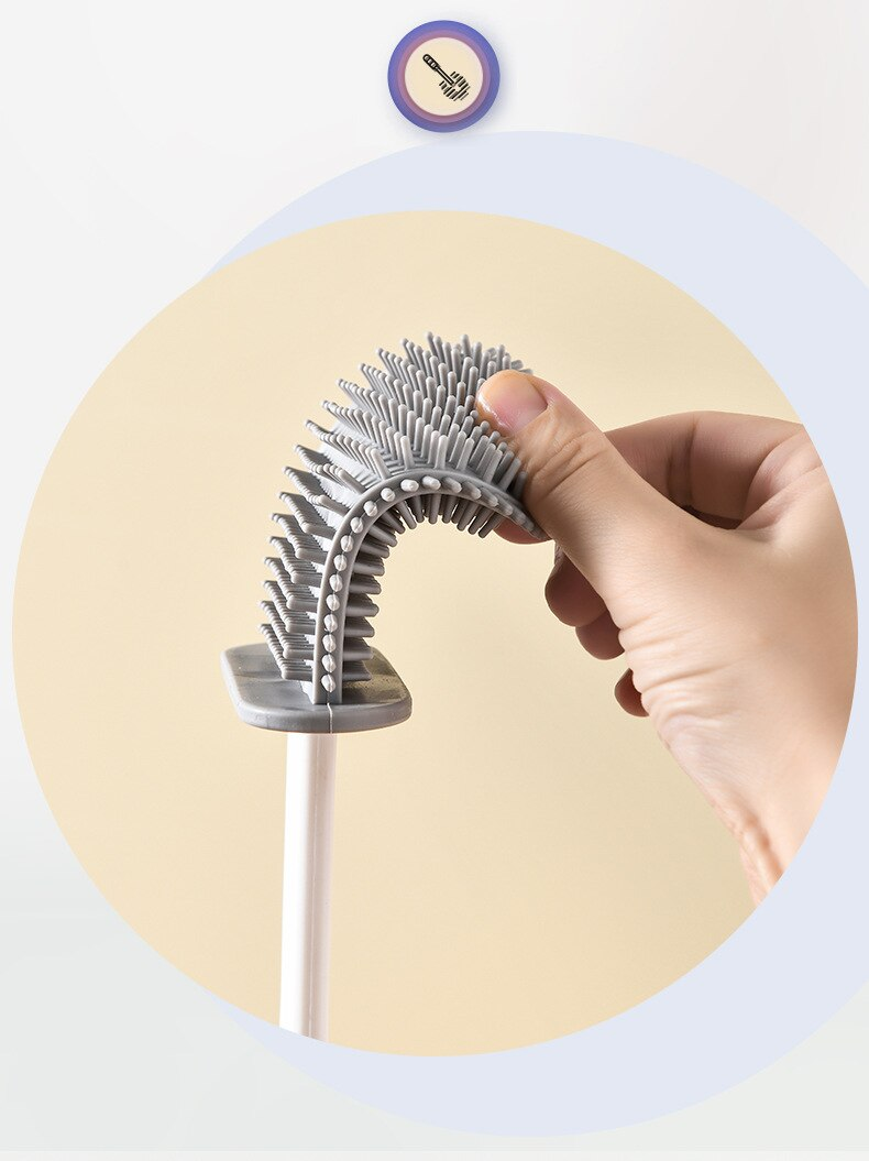Wall-Mounted Toilet Cleaner Drainer Brush Set - Image 2