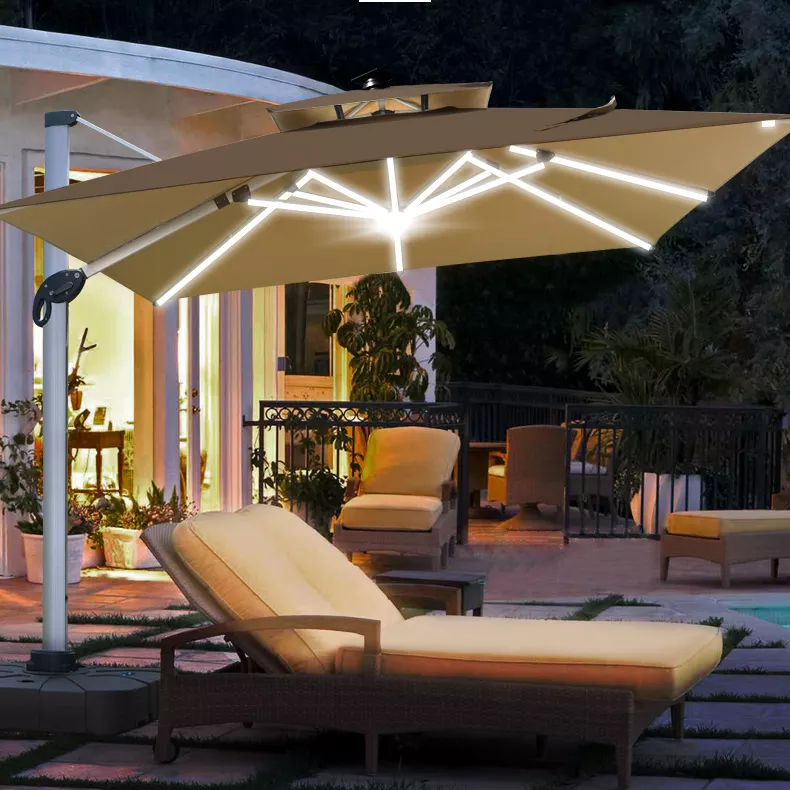 Windproof LED Adjustable Outdoor Umbrella - Image 2