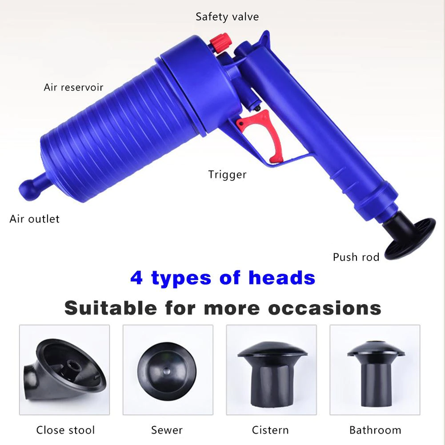 High Pressure Air Drain Clog Remover Pump Plunger Kit - Image 6