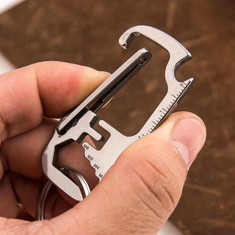 Stainless Steel EDC Multi Tool Bottle Opener Keychain - Image 3