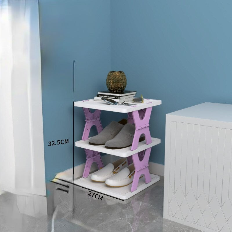 Space Saving Foldable Stackable Shoe Storage Rack - Image 7