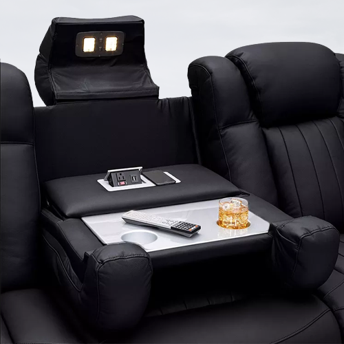 Leather Electric Power Reclining Cinema Sofa - Image 3