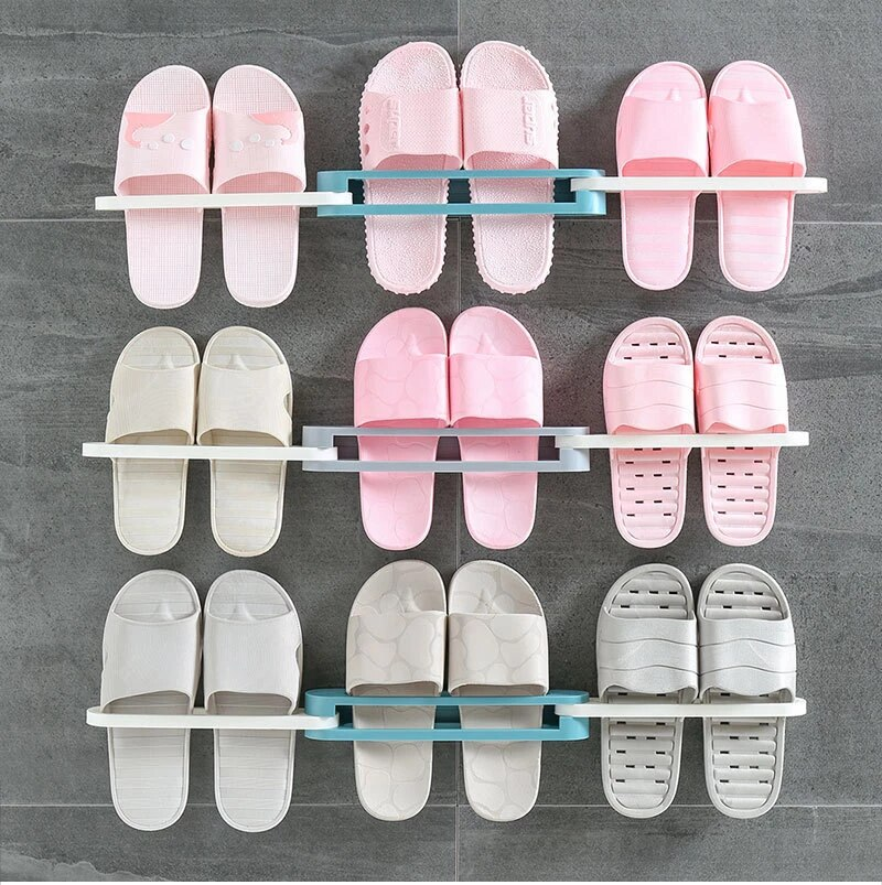 3in1 Space Saver Wall Hanging  Slipper Hanger - Image 5