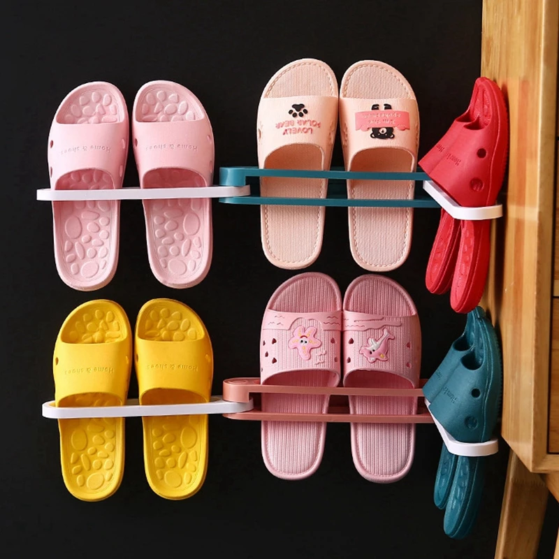 3in1 Space Saver Wall Hanging  Slipper Hanger - Image 4