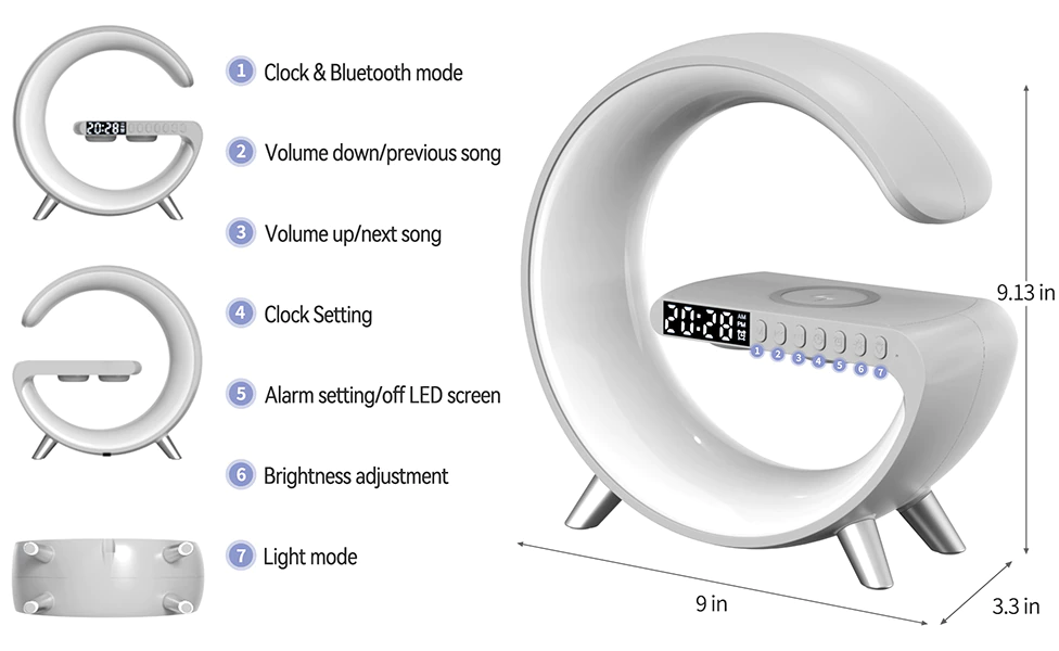 Smart Aurora Wireless Charger Bluetooth Speaker