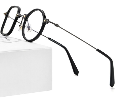 Irregular Shape Geeky Titanium Eyeglasses - Image 6