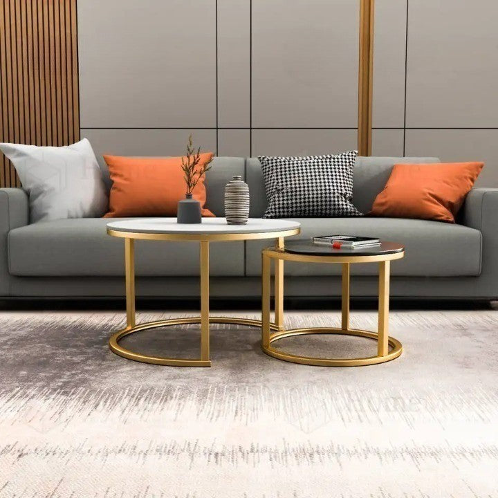 Elegant Mod Circle Design Round Coffee Table - Image 2