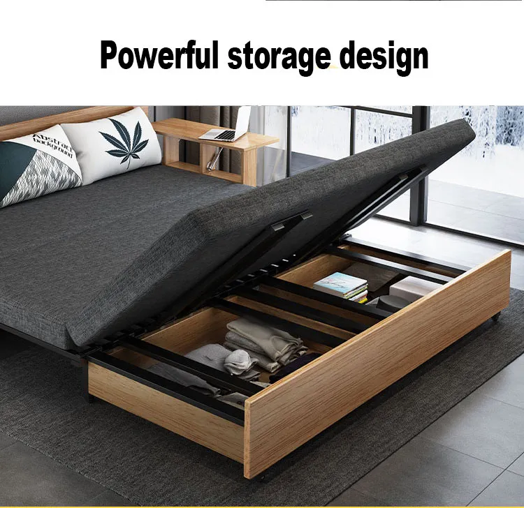 Desk Compact Multifunctional Wooden Minimalist Sofa Bed - Image 4