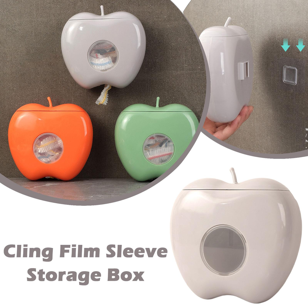 Apple Shaped Wall Mounted Disposable Plastic Wrap Container