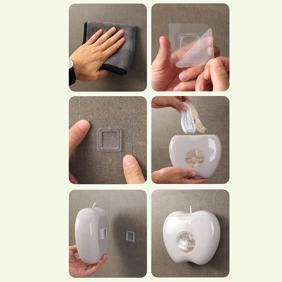 Apple Shaped Wall Mounted Disposable Plastic Wrap Container - Image 4