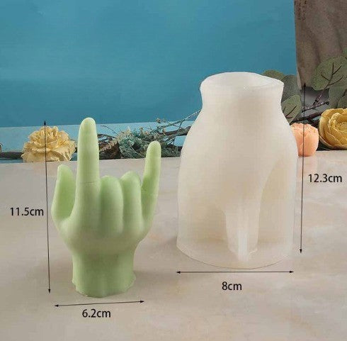 Middle Finger Hand Gestures Artsy Candle DIY Molds