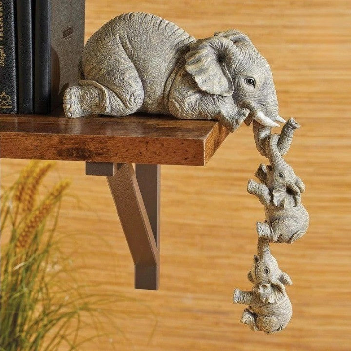 Elephant Family Cute Resin Home Decor - Image 0