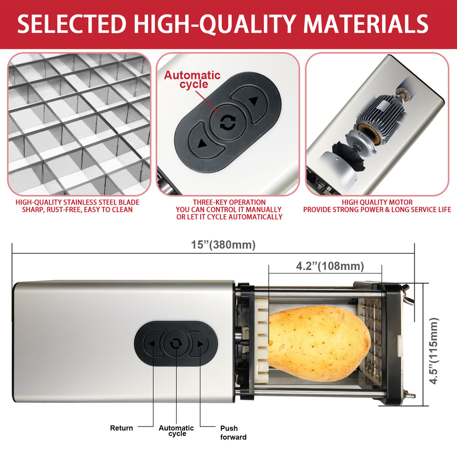 Stainless Steel Electric Automatic Vegetable Potato Cutting Machine - Image 5