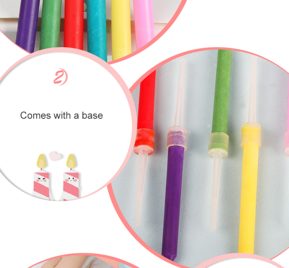 12Pcs Colorful Flame Birthday Candles