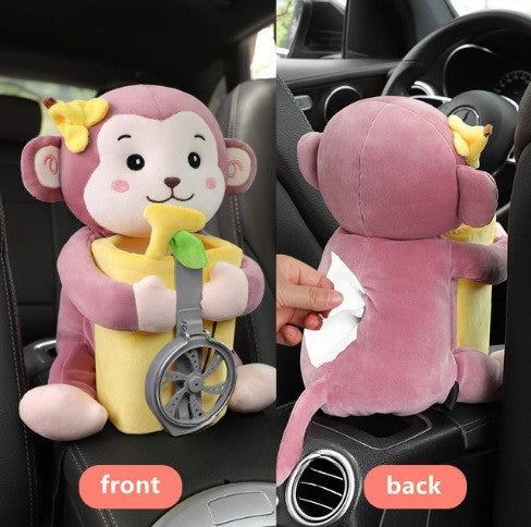 Cute Plush Animals Armrest Tissue Box - Image 3