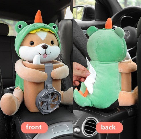 Cute Plush Animals Armrest Tissue Box