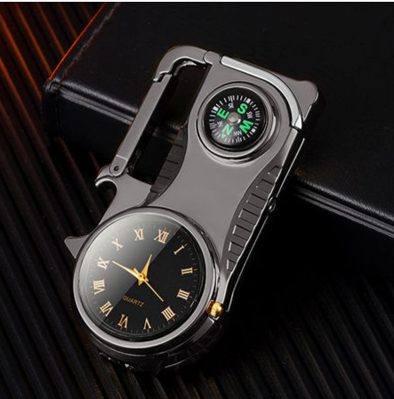 Compass Fire Camping Windproof Lighter Watch