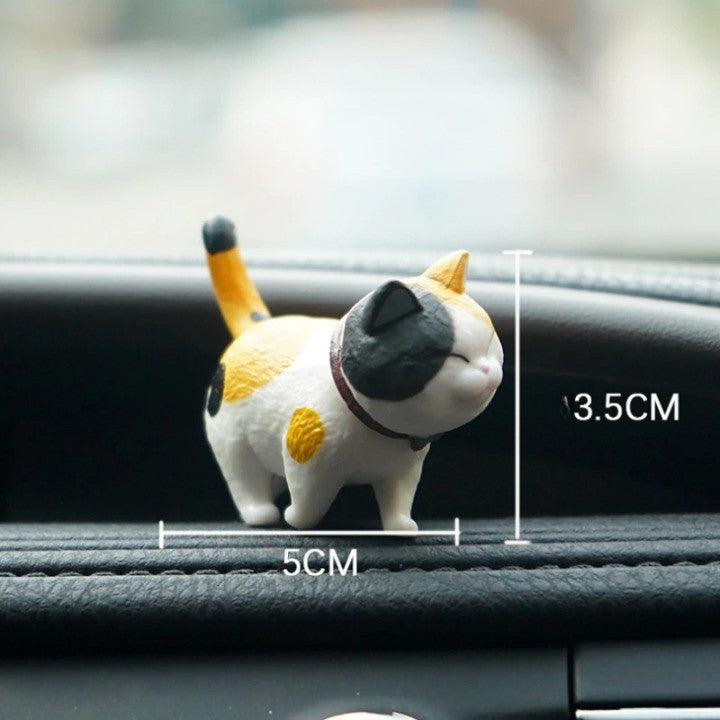 9Pcs Cute Kitty Rotating Head Car Decor - Image 2