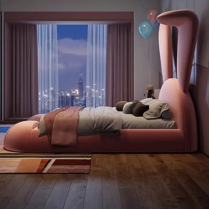 Fancy Pink Rabbit Modern Bed - Image 4