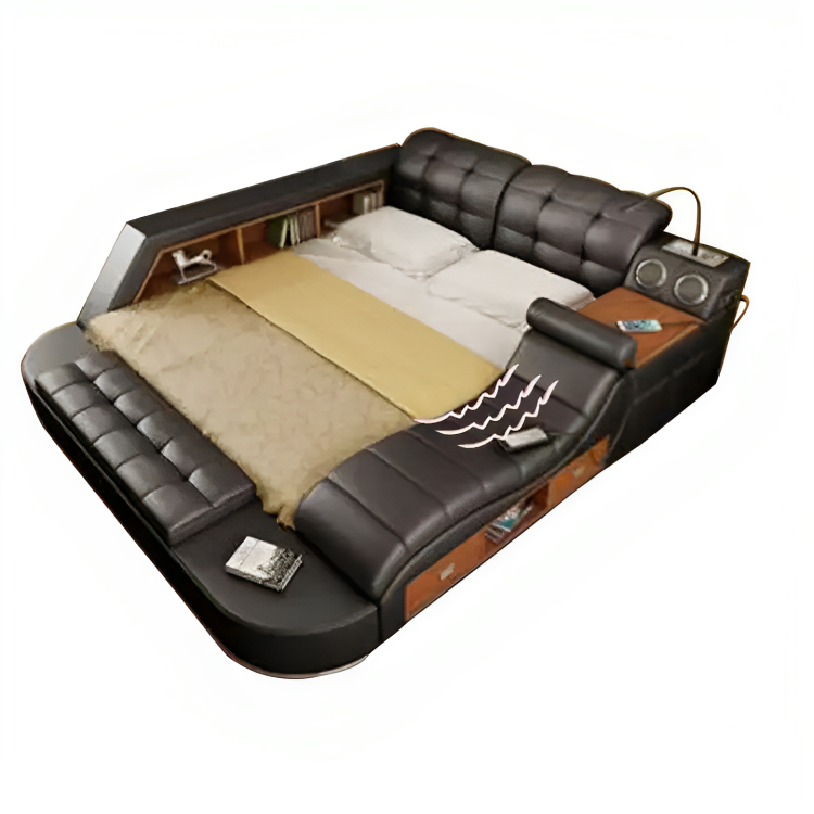 Ultimate Comfort Modern Luxury Leather Dream Smart Bed