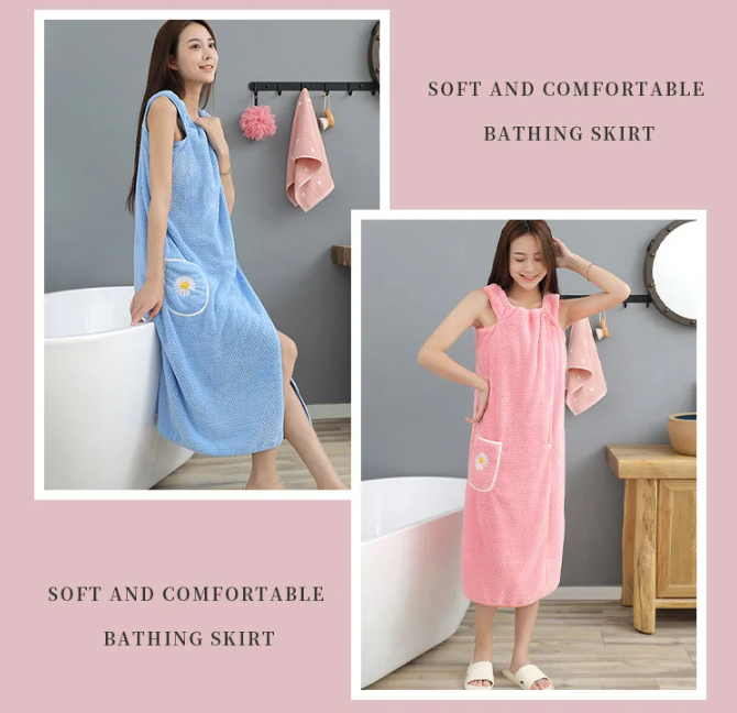 Quick Absorb Velvet Luxury Cute Wearable Bathrobe - Image 4