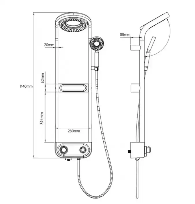 Spa Time Rainfall Elegant Digital Shower Set